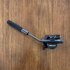 KINGJOY Fluid Head Tripod Head Aluminum with Pan Handle for Camera Camcorder