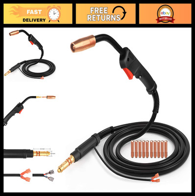 100A MIG Welding Gun Torch 10ft Replacement + 10 Contact Tips for Lincoln 100L