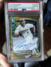 2025 Bowman Chrome Nick Kurtz Gold Shimmer /50 PSA 10 Athletics