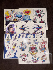 Lot 6pc Vintage1998 BOOG Tattoo Flash Sheets Phat Graphs Dallas TX ShopLaminated