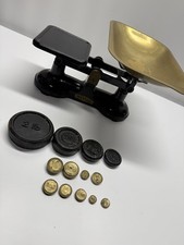 Vintage Weylux Cast Iron Weighing Scales Balance Fereday Of London with weights