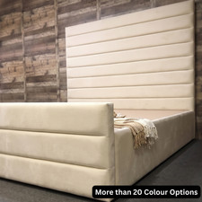 Image of Horizontal Panel Bedframe All Standard UK Sizes, Optional Storage & Mattress