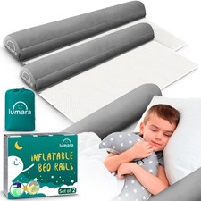 LUMARA Inflatable Bed Rail for Toddlers 2 Pack - Portable Travel Bed Bumpers ...