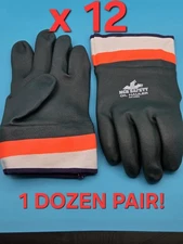 12 PAIR LARGE MCR SAFETY OIL HAULER CHEMICAL RESISTANT PVC WORK GLOVES 6410SC