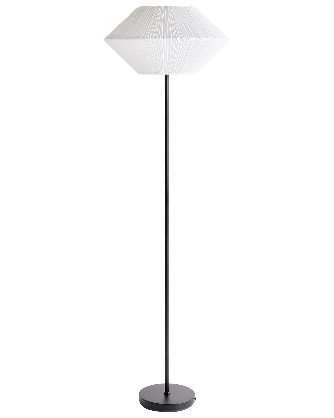 Lampada da terra moderna Base in ferro nero Paralume in tessuto Camera da letto