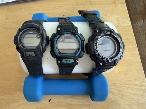 Vtg Casio G Shock SGW-1000 G-7600 STL-S100H Digital Watch