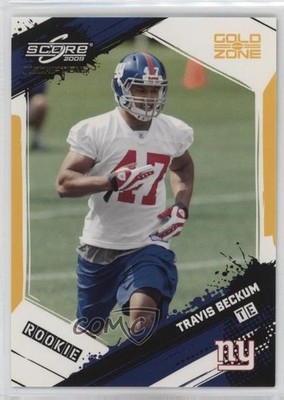 2009 Score Inscriptions Rookie Gold Zone /50 Travis Beckum #397 3n1