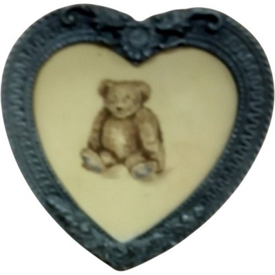 Bilderrahmen in Herzform mit Teddy Design Deko Ständer