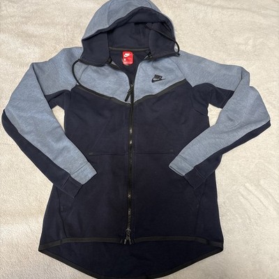 Nike Tech Fleece Full Zip Hoodie Hoody Jacket Blue Men s Size Small S