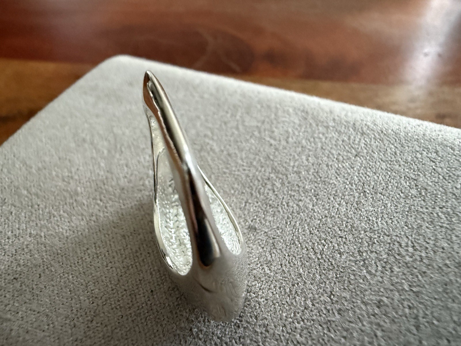 Artisanal Sterling Silver Leaf Statement Ring siz… - image 4