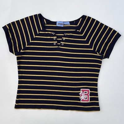 Vintage 90 s Extreme Limit Striped Punk Rock Grunge T Shirt Top Women s XL Emo
