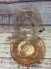 Set Of 4 Federal Glass Sharon Cabbage Rose Pink Depression Saucers