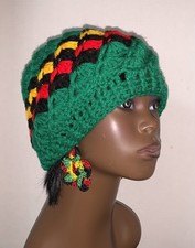 Crochet Swirl ADULT One Love  Multi Color Beanie Fall Winter UNISEX