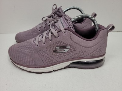 Skechers Women's 9.5 Wife Fit Memory Foam Sneakers.  Gray Purple Excellent Cond