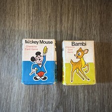 🌟 VINTAGE! Walt Disney Character Card Game Bambi & Mickey!