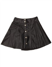 Zara minigonna donna ecopelle piccola W26 nero poliestere BN14