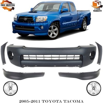 Front Bumper Cover Primed & Fog Lights Kit For 2005-2011 Toyota Tacoma X-Runner