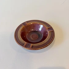 Vintage Fiesta Pottery Ashtray in Original Sheffield Amberstone Dark Brown Glaze