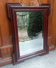 Très beau ancien miroir laqué marron - Epoque et style Napoléon III - 72 x 52 cm