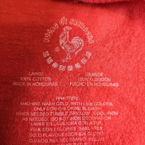 Sriracha T Shirt Men Large Red Hot Chili Sauce Graphic Logo Casual Cotton - Bild 2 von 6