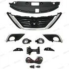 For ALTIMA 2016-2018 Front Upper Grille + Bumper Fog Light Kit + Radiator Cover