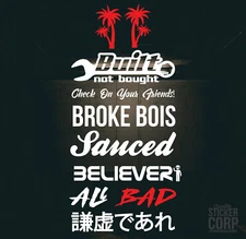 STICKERCORP - JDM DECAL PACK P 7.2 -  VINYL CAR WINDOW DECALS STICKERS 