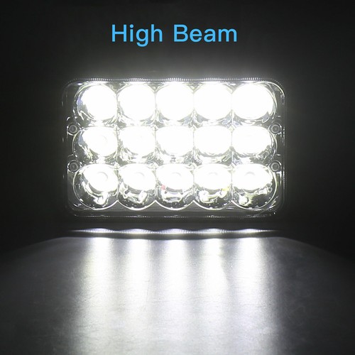 "Faros LED 4x6" pulgadas 75W haz alto bajo cristal transparente sellado rectangular" 4 piezas - Imagen 5 de 11
