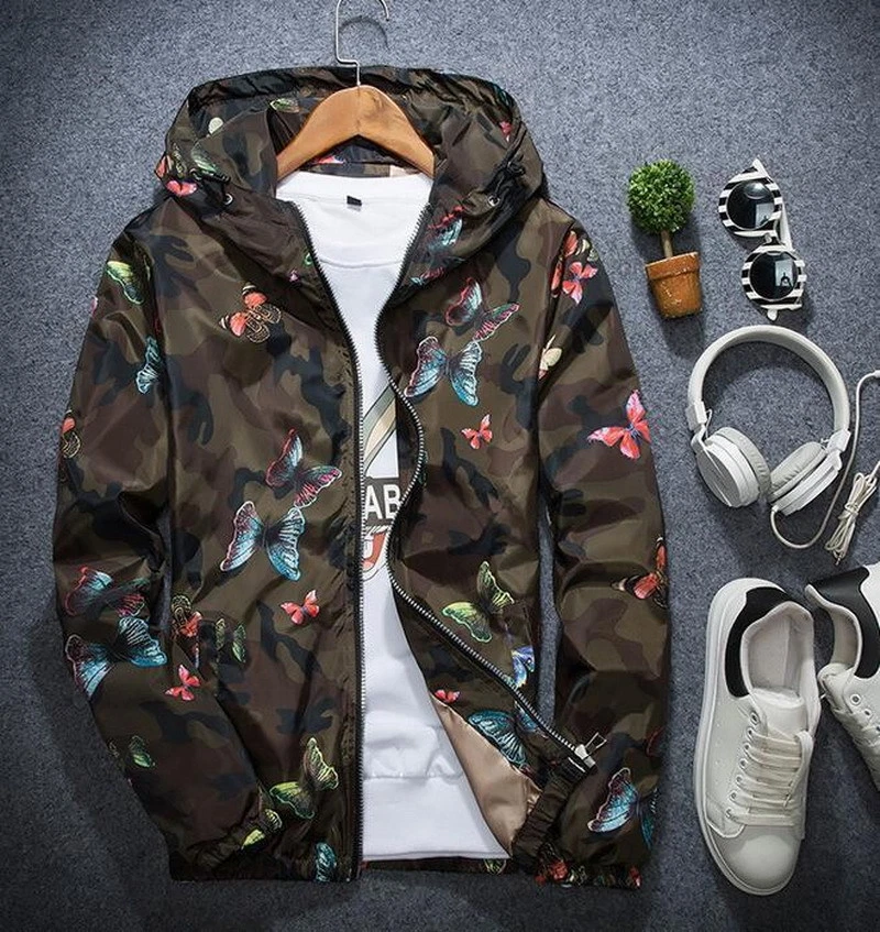 Camo jacket with butterflies sale