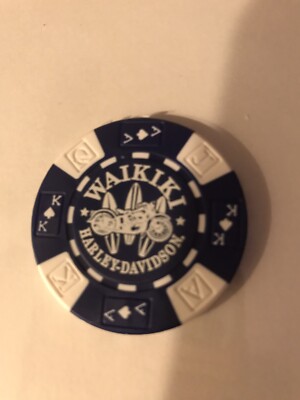 Harley-Davidson Blue White Arizona Poker Chips Hawaii