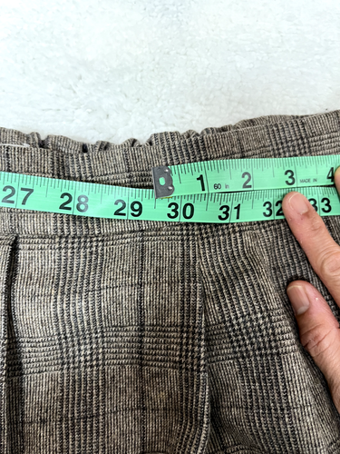 BABATON Cohen Pants Stretchable for Women 6 Brown Plaid Wool Cashmere - Picture 10 of 11