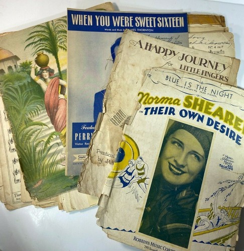 Lote de partituras vintage, manualidades, decoupage áspero álbum de recortes LOTE 50+ piezas - Imagen 6 de 7