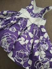 Janie and Jack purple floral spring Easter flowers 3 6 M dress White sash tulle