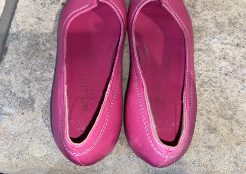 AMALFI Italy Hot Pink Leather Loafer Shoes Women's Vtg Size 6B - Picture 8 of 12
