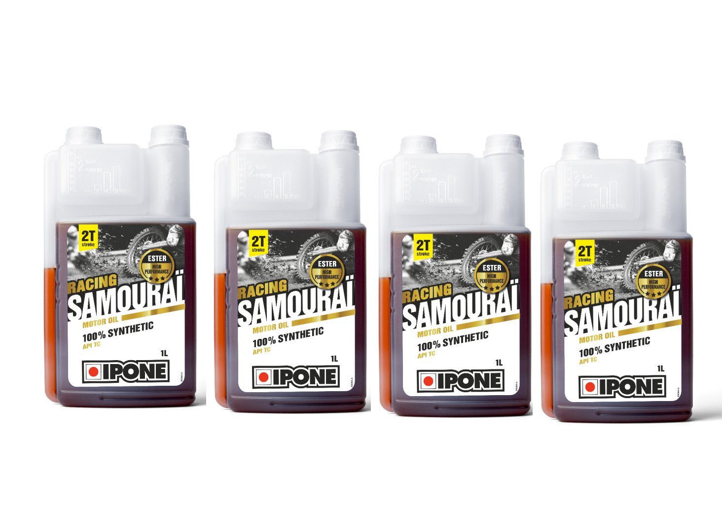 Huile 2T IPONE Samourai Fraise 4L lubrifiant synthèse anti-fumée