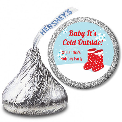 Baby It's Cold Outside Personalized Christmas Hershey Kiss Stickers 108 Stickers