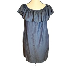 Tommy Bahama Chambray Cover-up Dress Woman’s Size XS Pockets Coastal Denim Boho