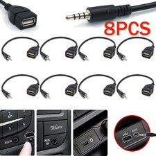 8PC 3.5mm Male Audio AUX Jack to USB 2.0 Type A Female OTG Converter Adapter