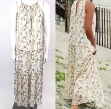 Anthropologie Drew Naomi Floral Maxi Dress Medium Ivory Off White Chiffon Floral