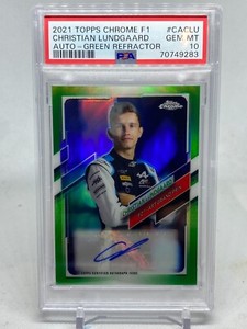 2021 Topps Chrome Formula 1 Green Refractor /99 Christian Lundgaard #CA-CLU Auto