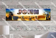 Personalized/Customized Bulldozer Name Poster Wall Art Decoration Banner