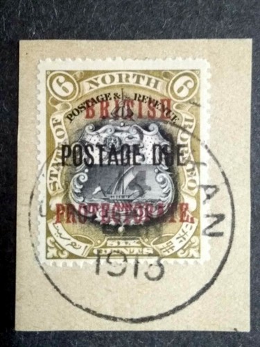North Borneo 1913 Overprint Postage Due & British Protectorate On 6c - 1v Used - Picture 2 of 3
