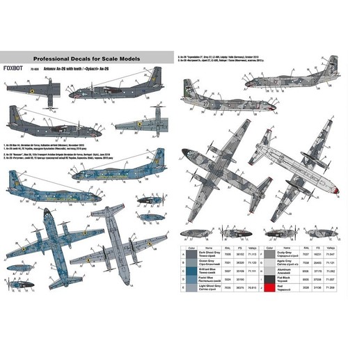 FOXBOT 72-028 Scale 1:72 Decal Antonov AN-26 with Teeth - Picture 17 of 24