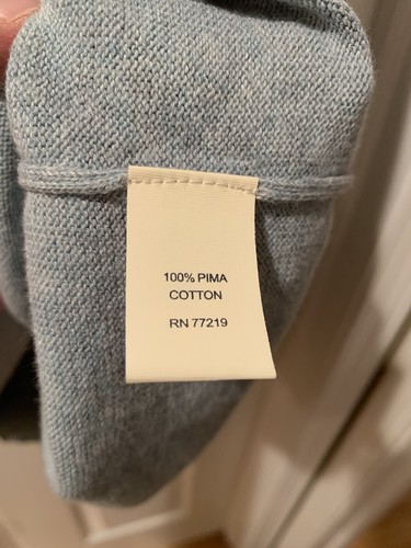 Mens Wearhouse Abboud Sea Glass Blue Green Quarter Zip Pima Cotton Sweater 3XLT - Picture 13 of 18