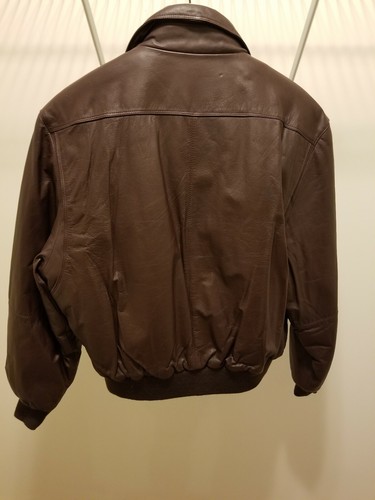 MEMBERS ONLY Vintage braune Echtlederjacke Mantel Vlies gefüttert Größe 44 - Bild 3 von 10