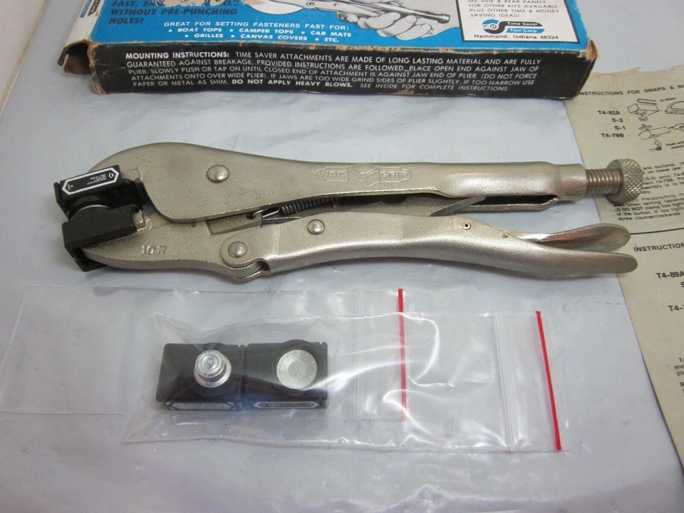 Alicates de bloqueo de mordazas rectas Petersen Dewitt Vice Grip 10R 10" EE. UU. Ahorro de tiempo Foto 2 de 4