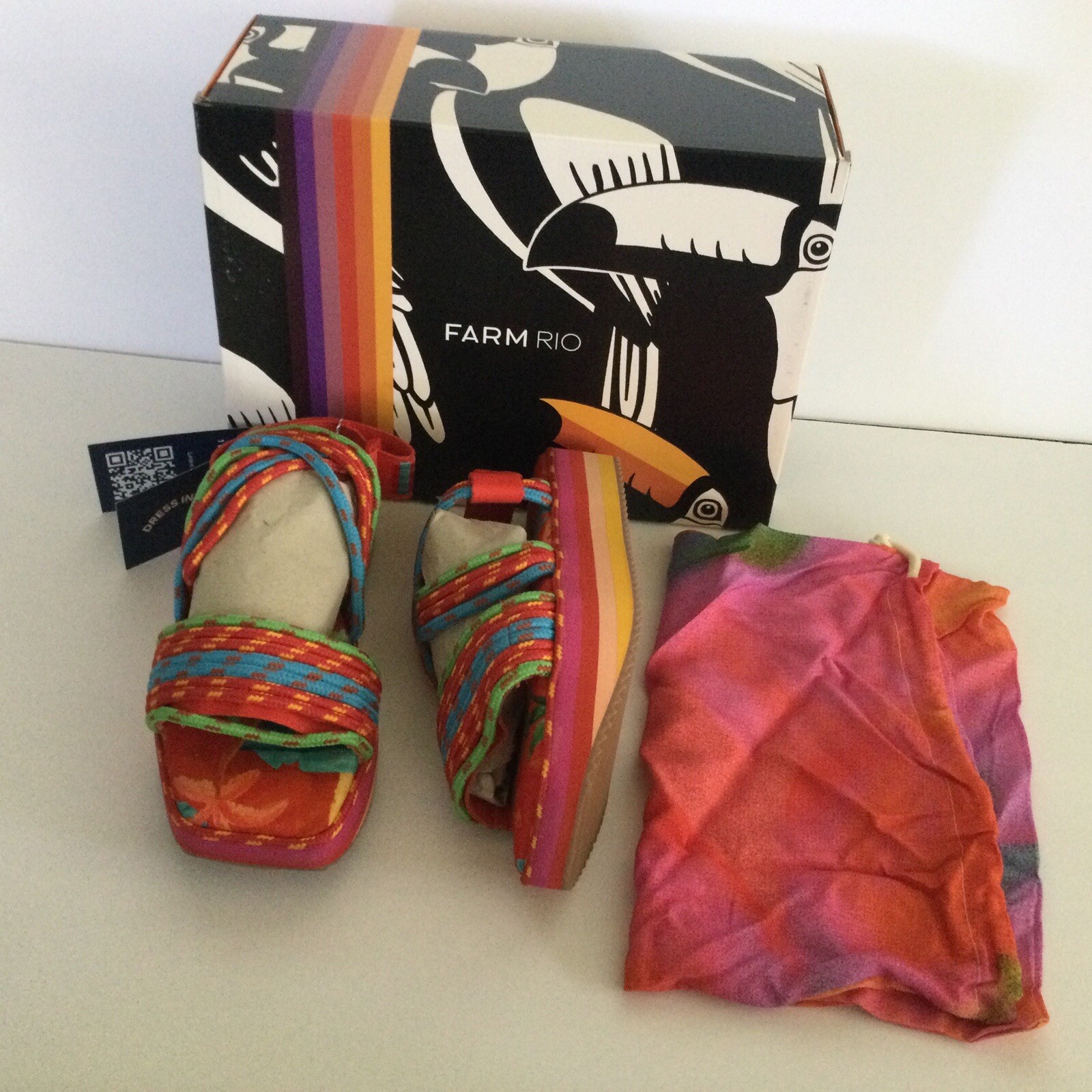 Zapato Sandalia Plataforma Tropical Farm Rio Mujer Talla 8 Estampado Tropical Ipanema