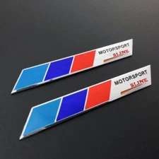 2pcs Aluminum Motorsport Car Auto Body Side Trunk Emblem Badge Decal Sticker