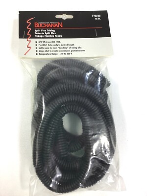Buchanan Split Flex Tubing 10 Ft. 3/8'' Black 772240 ~FAST~FREE~SHIPPING~