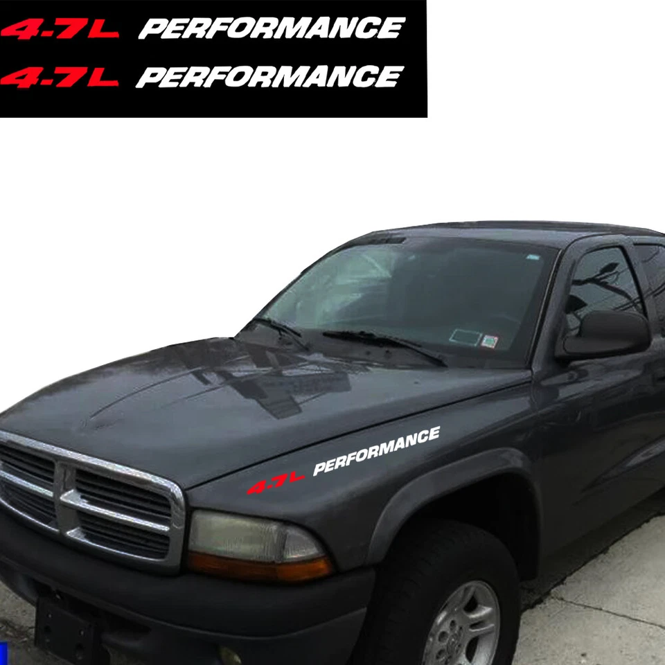 4.7L PERFORMANCE Car Hood Decals for Dodge Dakota Durango for Jeep Cherokee 2pcs - Image 2 of 4