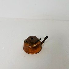 Miniature Dollhouse Small Copper Teapot Kitchen Kettle W/ Lid And Spout